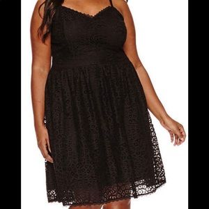 Ashley Nell Tipton Black Lace Sundress Tea Dress Lace